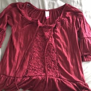 Maroon 1/2 sleeve blouse